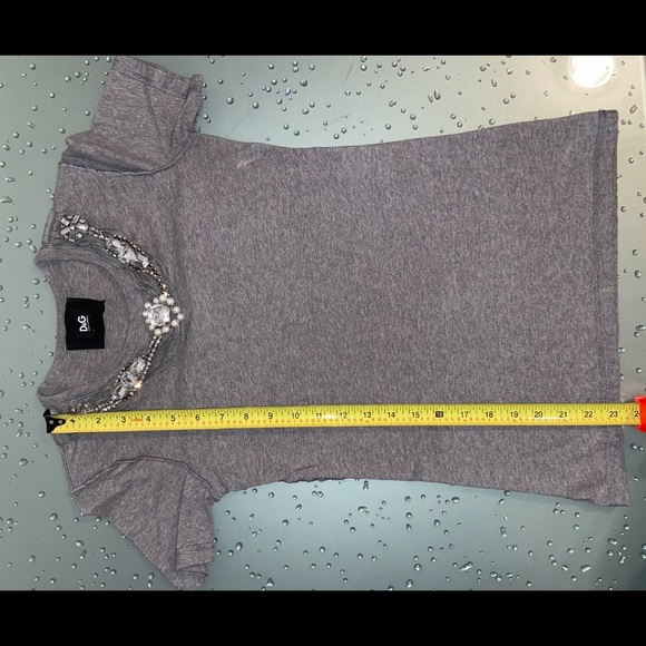 D&G Dolce & Gabbana Pearl Jeweled T-Shirt Size 36 - Picture 9 of 10